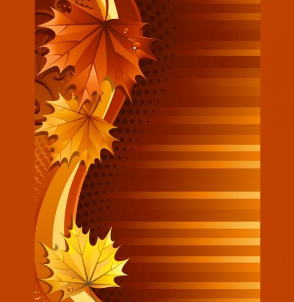 Orange Autumn Maple Leaves Vector Background web water drops vector unique ui elements stylish striped quality pdf original new maple leaves maple interface illustrator high quality hi-res HD graphic fresh free download free elements download dotted dewdrops detailed design creative background autumn ai   