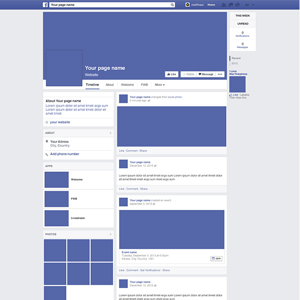 Facebook 2014 Page Mockup Redesign redesign mockup free download free facebook 2014 mockup facebook 2014 facebook   