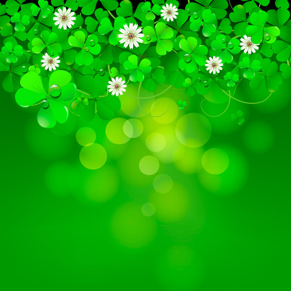 St Patrick's Day Green Clover Bokeh Background vector st patricks day green free download free floral daisies clover bubbles bokeh background abstract   