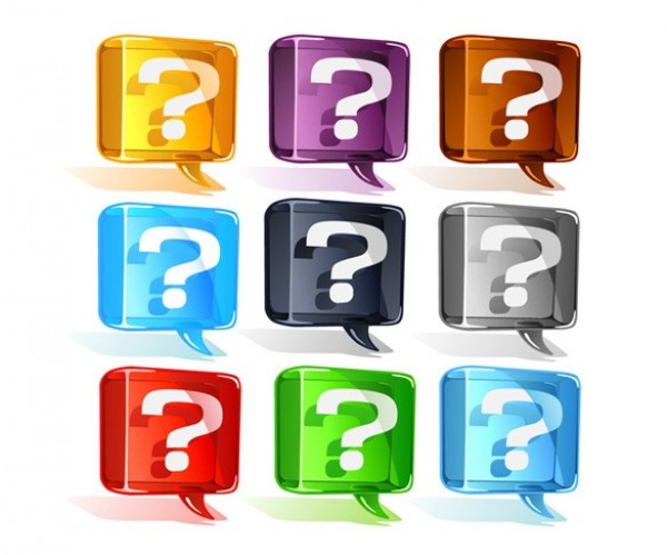Candy Color Question Marks Vector Bubbles web vector unique ui elements stylish square speech bubble question marks quality original new interface illustrator high quality hi-res HD graphic glass fresh free download free elements download dialogue box detailed design creative colorful clear   