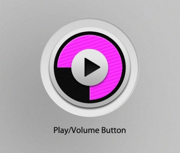 Ultra Modern Play/Volume Button PSD web volume button unique ui elements ui stylish round quality psd play button Play pink original new modern interface hi-res HD grey fresh free download free elements download detailed design creative clean button   