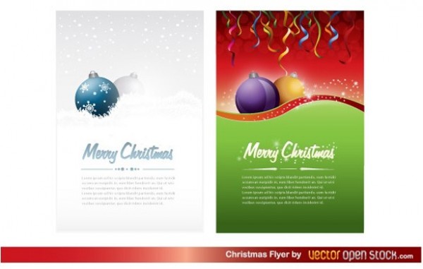 2 Decorative Christmas Theme Flyers Set web vector unique ui elements template stylish quality original new interface illustrator high quality hi-res HD greetings graphic fresh free download free flyer elements download detailed design creative christmas flyer christmas balls ai   