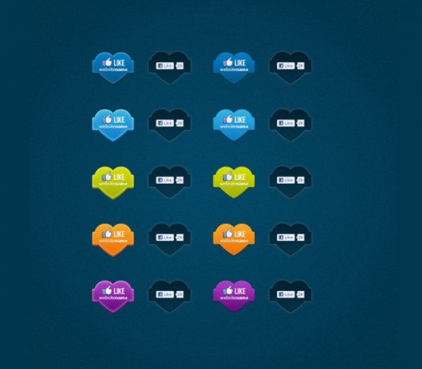 10 Heart Shaped "Like" Buttons Vector Set web vector unique ui elements thumbs up stylish states social set quality original new like icons interface illustrator high quality hi-res heart icons HD graphic fresh free download free facebook like icons facebook elements download detailed design creative blue ai   