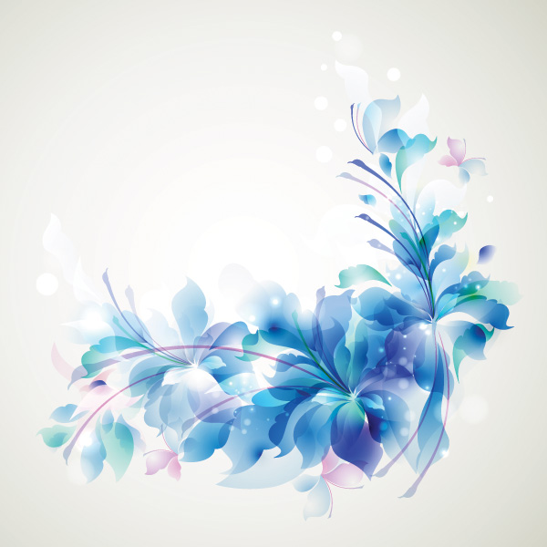 Fantasy Blue Floral Background water color vector soft free download free floral fantasy elegant blue background   