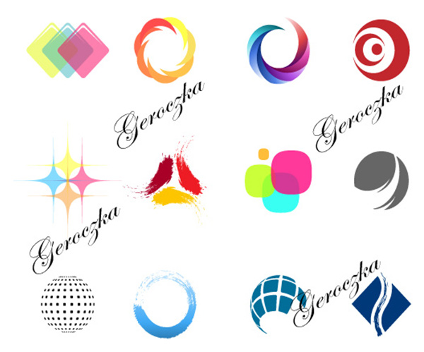 12 Artistic Color Shapes Vector Logotypes Set water vector transparent simple paint logotypes logos international globe free download free electric communications color circles art   