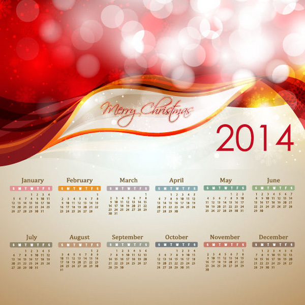 Glowing Bokeh Christmas 2014 Calendar waves vector red glowing free download free christmas calendar bokeh abstract 2014 calendar 2014   
