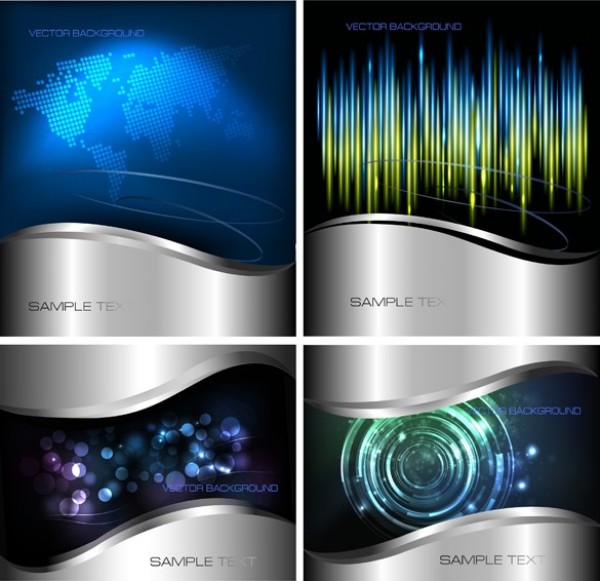 4 Technology Business Abstract Vector Backgrounds world web vector unique ui elements technology stylish set quality pdf original new metal jpg interface illustrator high quality hi-res HD graphic futuristic fresh free download free eps elements download detailed design creative business bokeh blue banner backgrounds ai abstract   
