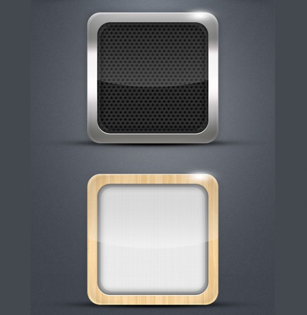 2 Amazing iOS App Icons Set PSD wooden wood web unique ui elements ui template stylish square rounded corners quality psd original new modern metal mesh metal ios icons ios icon template ios interface icons hi-res HD glossy fresh free download free elements download detailed design creative clean   