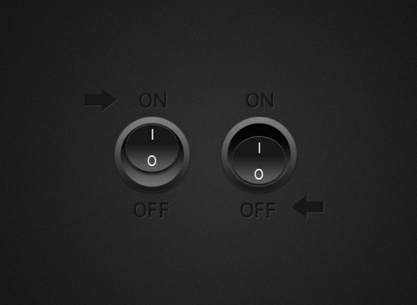 Dark Round On/Off Switches Set PSD web unique ui elements ui toggle switches stylish set round quality psd original on/off on off switches new modern interface hi-res HD fresh free download free elements download detailed design dark creative clean   