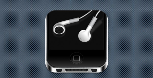 High Quality iPhone Icon touchscreen small slick psd source photoshop resources mac iPod iphone 4 ipad icon high quality headphones free icons earphones cute black apple   
