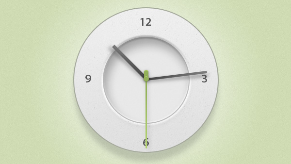 Minimal White Clock Icon PSD white web unique ui elements ui stylish simple clock icon second quality psd original new modern minute minimal interface hour hi-res HD hands green fresh free download free elements download detailed design creative clock icon clean   