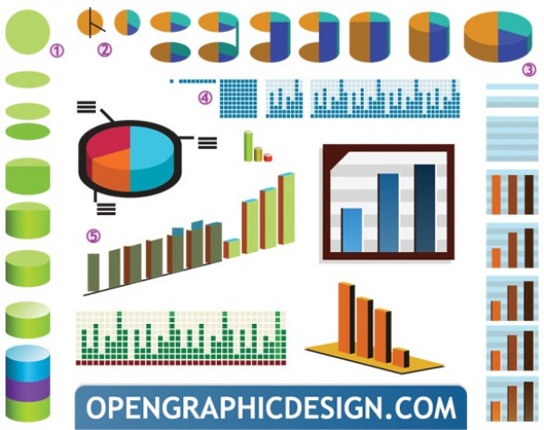 Vector Charts and Graphs Elements Set web vector unique ui elements svg stylish quality pie chart original new interface illustrator high quality hi-res HD graphs graphic fresh free download free eps elements download detailed design data plot data creative charts bar graph bar ai 3d   