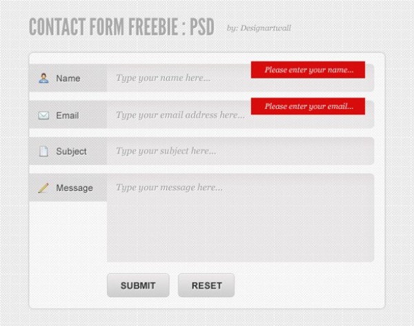 Sleek Grey Contact Form Interface PSD web unique ui elements ui stylish simple quality psd original new modern interface hi-res HD grey gray fresh free download free form elements download detailed design creative contact form contact clean box   