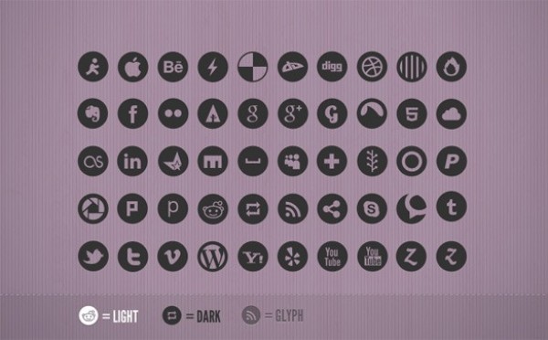 50 Light/Dark/Glyph Social Media Icon Set PSD web unique ui elements ui stylish social media icons social set quality pack original new networking modern light interface icons hi-res HD glyph fresh free download free elements download detailed design creative clean bookmarking black   