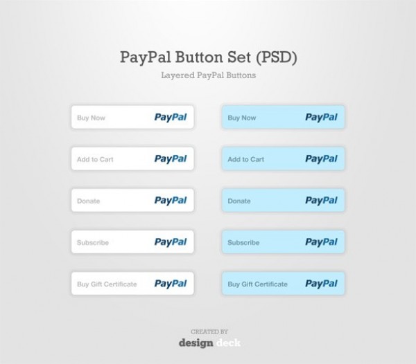 Clean Web 2.0 PayPal Buttons Set PSD web unique ui elements ui stylish simple set quality paypal button paypal original new money transfer modern interface hi-res HD fresh free download free elements download detailed design creative clean button   