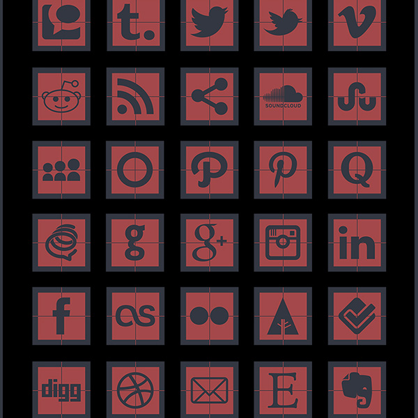 40 Square Framed Social Media Icons Pack ui elements ui square social icons square social icons set social networking media icons free download free framed   