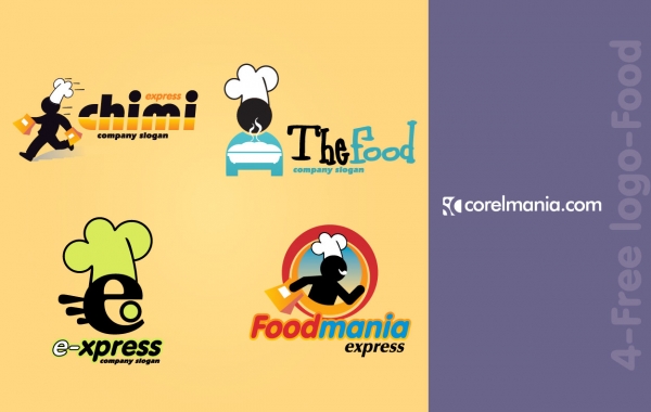 4 Food Restaurant Chef Logotypes restaurant logotype logo food delivery chef cafe   