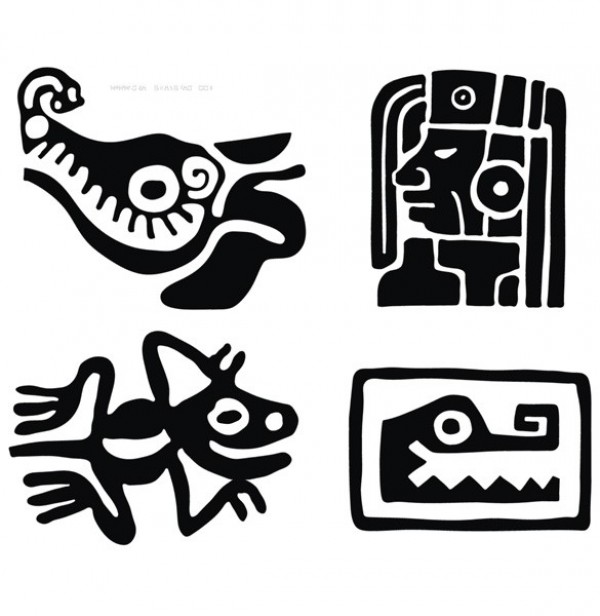 4 Traditional Mayan Vector Designs web vector unique ui elements traditional stylish quality original new mayan design mayan art mayan illustrator high res high quality graphic fresh free download free download design creative ancient   
