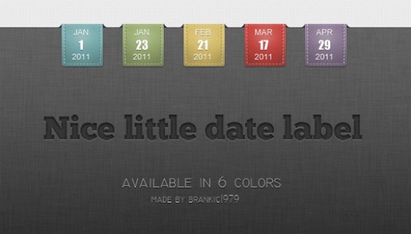6 Modern Stitched Blog Date Labels PSD web unique ui elements ui tag tabs stylish stitched simple quality original new modern labels interface hi-res HD fresh free download free elements download detailed design date tag date creative colors clean blog date bubble blog date   