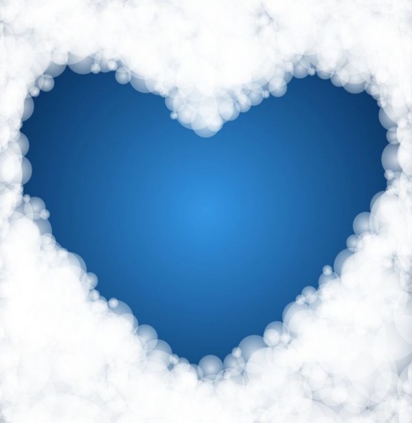 White Bubble Heart Cloud Abstract Background white web vector unique stylish quality original illustrator high quality heart graphic fresh free download free eps download design creative cloud bubbles bubble cloud blue background   