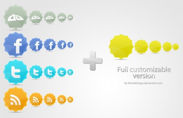 Hexagon Style Social Media Icons Set PSD web unique ui elements ui twitter stylish social icons social simple rss quality psd original new networking modern interface icons hi-res hexagon HD fresh free download free facebook elements download detailed design creative clean bookmarking   