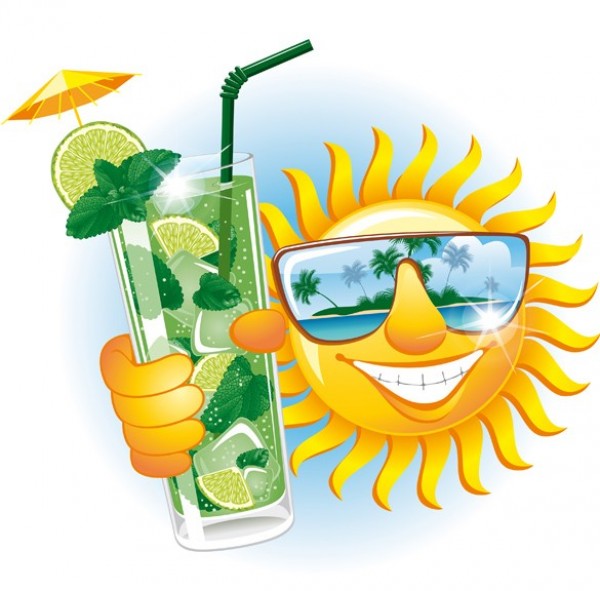 Smiling Sun Tropical Island Vector Illustration yellow web vector unique umbrella ui elements tropics tropical island tropical teeth sunglasses sun stylish straw smiling quality original new mint lime island interface illustrator illustration high quality hi-res HD graphic glass fresh free download free eps elements drink download detailed design creative cocktail cartoon sun ai   