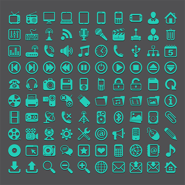100 Detailed Vector Web Icons Pack vector icons vector pack set icons green free download free   