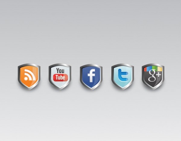 5 Glossy Social Media Shield Icons PSD youtube web unique ui elements ui twitter stylish social media social simple shield rss quality original new networking modern interface icons hi-res HD google plus fresh free download free facebook elements download detailed design creative clean bookmarking   