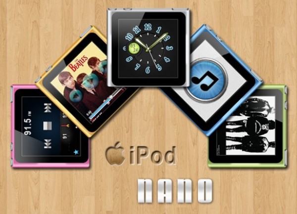 5 Custom iPod Nano Mockups Set PSD/PNG web unique ui elements ui stylish set quality psd png original new nano modern mockup iPod nano iPod interface hi-res HD fresh free download free frames elements download detailed design creative clean   