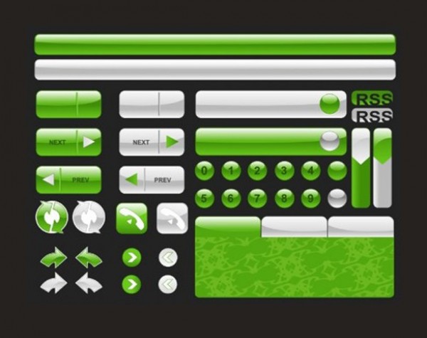 Green Web UI Elements Vector Set web vector icons vector unique ui elements tabs stylish set quality phone pack original new interface illustrator icons high quality hi-res HD graphic fresh free download free eps elements download detailed design creative buttons arrows   