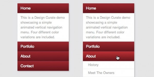 Vertical Collapsing Navigation Menu PSD web vertical unique ui elements ui stylish red quality psd original new navigation modern interface hi-res HD fresh free download free elements dropdown download detailed design creative collapsing clean   