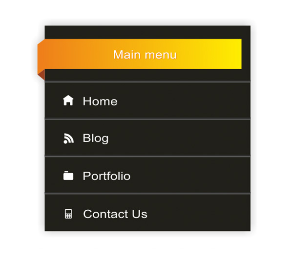 Vertical Vector Dark Web Bar Menu vertical menu vector menu free download free flat dark black banner   