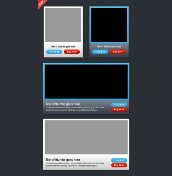 Amazing Galley Thumbnails Set PSD wide web unique ui elements ui thumbs thumbnails stylish small set quality psd original new modern light large interface hi-res HD gallery thumbs gallery fresh free download free elements download detailed design dark creative clean buy now buttons   