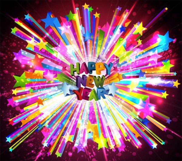 Happy New Year Star Explosion Background web vector unique ui elements stylish stars quality original new years new interface illustrator high quality hi-res HD happy new year graphic fresh free download free explosion eps elements download detailed design creative colorful celebration background   