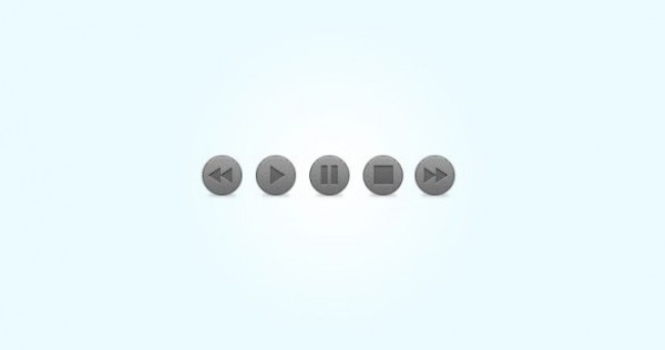 5 Grey Audio Player Buttons Set PSD web video unique ui elements ui stylish reverse quality psd player Play original new music mp3 modern media interface hi-res HD fresh free download free forward elements download detailed design creative clean buttons audio   