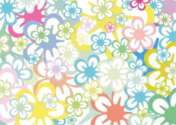 Colorful Spring Flowers Abstract Vector Background web vector unique stylish spring retro quality original illustrator high quality graphic fresh free download free flowers floral download design creative background abstract   