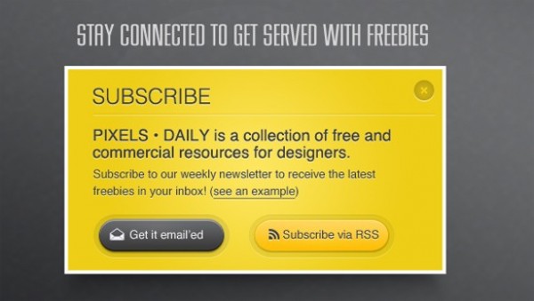 Bold Yellow Subscribe Widget PSD yellow widget web unique ui elements ui stylish register quality psd original newsletter new modern interface hi-res HD fresh free download free email elements download detailed design creative clean buttons box bold   
