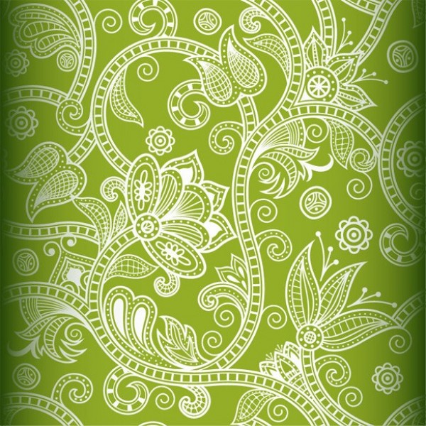 Vintage Green Floral Seamless Vector Background web vintage vector unique stylish seamless quality pattern original illustrator high quality green graphic fresh free download free floral download design creative background   