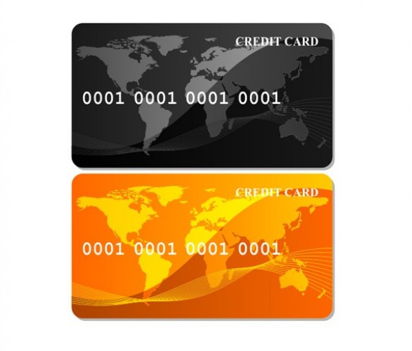 2 Glossy Business Credit Card Vector Set world map web wave vector unique ui elements stylish set quality original new lines interface illustrator high quality hi-res HD graphic gold card gold fresh free download free eps elements download detailed design credit card creative client card cdr business card black background ai   