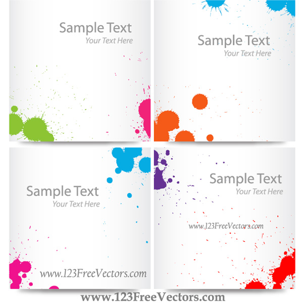4 Colorful Ink Splash Abstract Backgrounds Set web vector unique ui elements stylish splatter background splatter splash spill quality original new interface ink illustrator high quality hi-res HD grunge graphic fresh free download free eps elements download detailed design creative colorful background abstract   