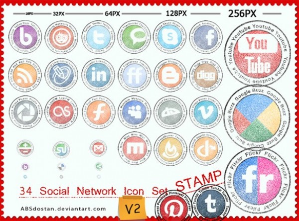 34 Noisy Retro Round Stamp Social Icons Set web unique ui elements ui stylish stamp social icons social icons set social round retro quality png original noise new networking modern media interface icons hi-res HD fresh free download free elements download detailed design creative clean bookmarking   