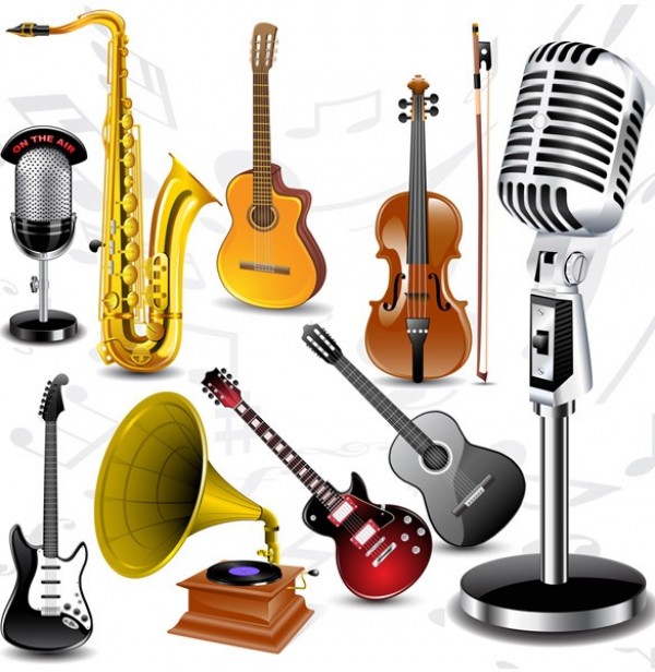 Musical Instruments Microphones Vector Graphics web violin vector unique stylish saxophone quality original microphones illustrator high quality guitar graphic gramophone fresh free download free electric guitar download design creative   