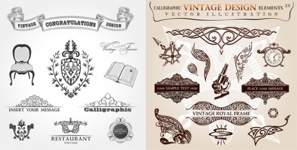 Decorative Vintage Calligraphy Vector Elements wreath web vintage vector unique ui elements stylish shield quality original old clock new interface illustrator high quality hi-res HD graphic fresh free download free elements download detailed design decorative creative chair calligraphy banner   