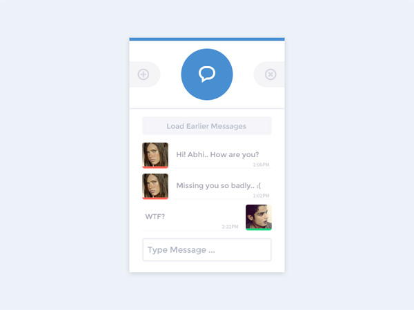 Mini Chat Widget with Recent Messages ui elements ui social mini messages input field image free download free chat widget avatar   