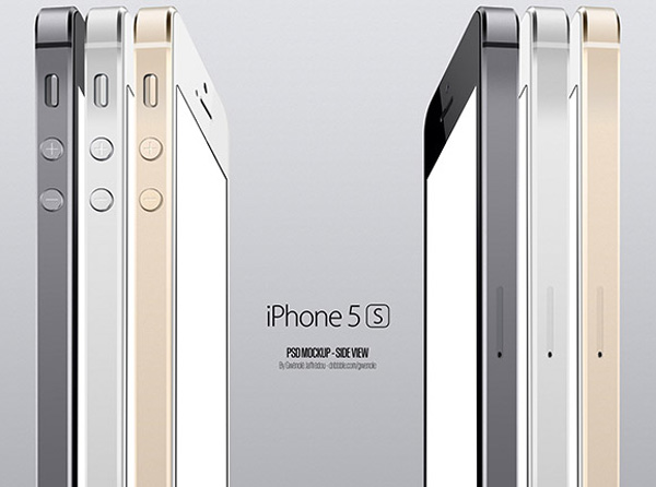 3 iPhone 5S Sideview Mockup Set ui elements silver side view iphone 5s psd mockup iphone 5s mockup iphone 5s interface gold free download free download black   