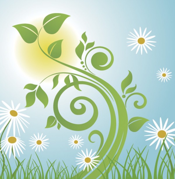 Spring Tree Floral Vector web vectors vector graphic vector unique ultimate tree spring quality photoshop pack original new modern illustrator illustration high quality growing green fresh free vectors free download free eco download design daisy daisies creative background ai   