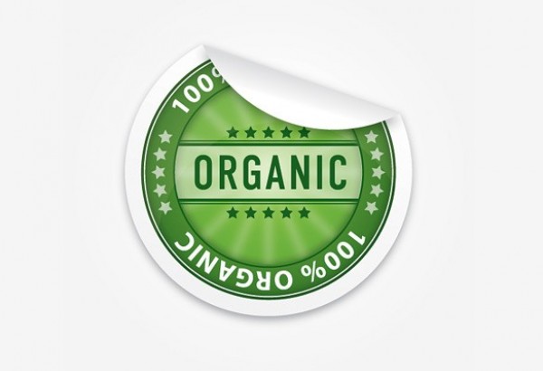 Green 100% Organic Round Vector Sticker web vector unique ui elements stylish sticker sign quality product original organic new natural logo label interface illustrator high quality hi-res HD graphic fresh free download free elements eco download detailed design creative   