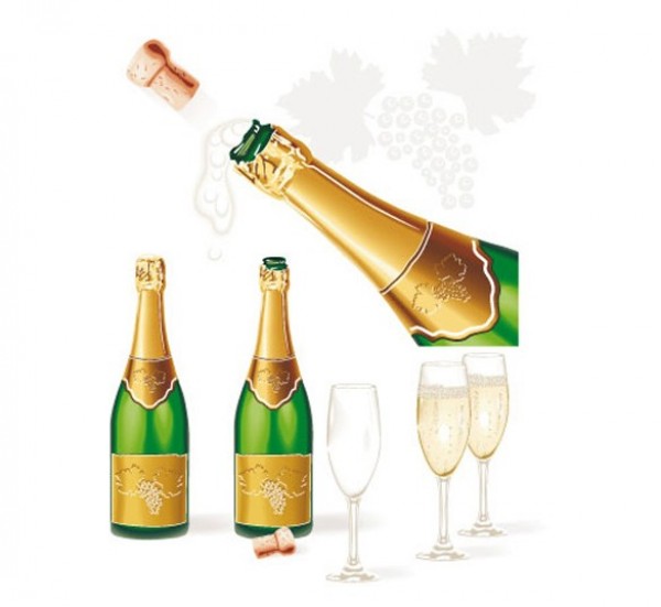 Champagne Bottle & Glass Vector Graphics web vector unique uncorked ui elements stylish quality pop original new years new interface illustrator high quality hi-res HD graphic fresh free download free festive elements download detailed design creative cork champagne glass champagne bottle celebration bottle   