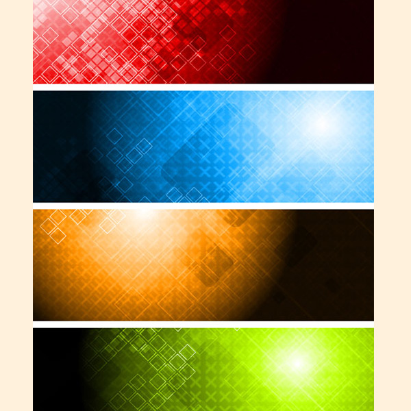 4 Geometric Pattern Colorful Banners Set vector subtle pattern headers geometric free download free colorful blue banners banner background abstract   