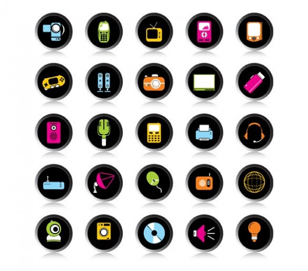 25 Colorful Web Desktop Vector Icons Set web icons web vector icons vector unique ui elements stylish simple set round quality original new interface illustrator icons high quality hi-res HD graphic fresh free download free elements download detailed design creative colorful   